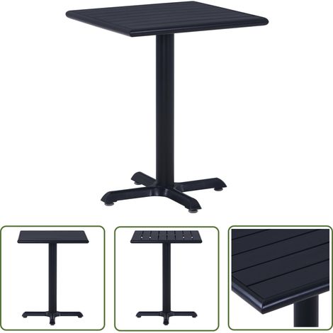 The Living Store Gartentisch Schwarz 60x60x75 cm - Gartentisch - Esstisch Outdoor - Tisch Schwarz - Balkonmöbel - Terrassenmöbel (1/5)