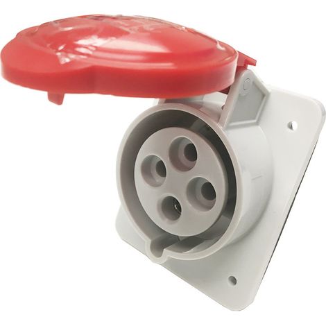 Feste Steckdose 4P 32A 400V rot IP44 10 6H IEC 309 HP GW62220H