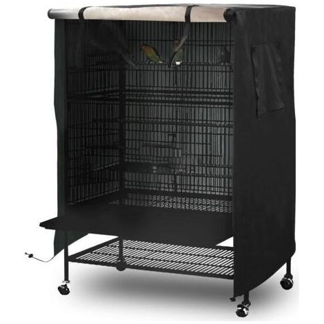 Grande housse de protection pour cage à oiseaux - Résistante aux intempéries(600D) - Protection solaire - Universelle pour cage à oiseaux Noir 130x96x59cm (1/5)