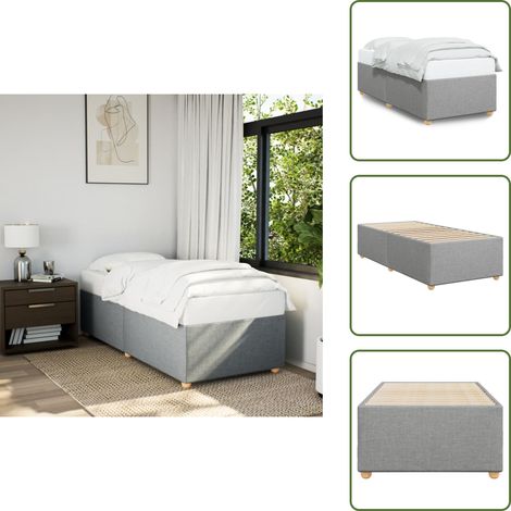 Cama de tela - vidaXL Estructura de cama sin colchón tela gris claro 90x200 cm - Cama gris claro