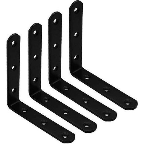 Lot de 4 supports muraux pour étagère, supports en L pour étagère, fixation murale, décoration, cuisine, chambre, meubles suspendus, placard, 100 x 100 x 20 x 3 mm, B (1/4)