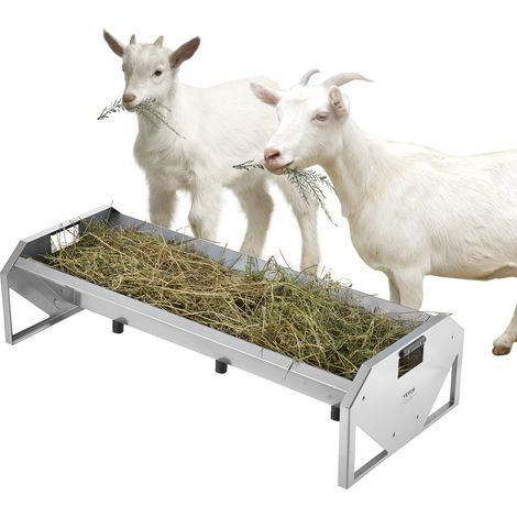 VEVOR Mangeoire bétail 22 gallons 45po, acier robuste galvanisé, nourrit jusqu'à 10 chèvres, pour chevaux/moutons/porcs/fermes