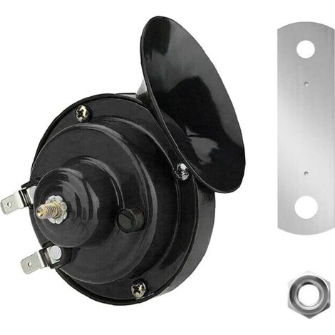 1 clacson nero da 12 V per auto, 300 dB, clacson da treno, clacson elettrico a chiocciola, clacson ad aria potente e impermeabile, super clacson per camion, treni, auto, moto, barche.
