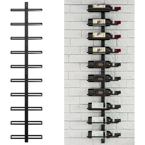 Stand Portabottiglie da Muro Scaffale Capacità 10 Bottiglie Cantinetta Bar Vino (1/5)