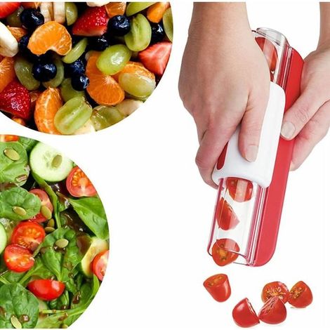 Trancheuse de fruits, trancheuse de tomates raisins cerises, gadgets de cuisine de décoration de cuisine de fruits, trancheuse 1pc (1/5)