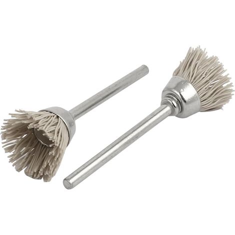 3mm Schaft 10mm Cup Dia Abrasive Nylon Rad Bürstenschleifen Polierwerkzeug 2 pièces (1/3)