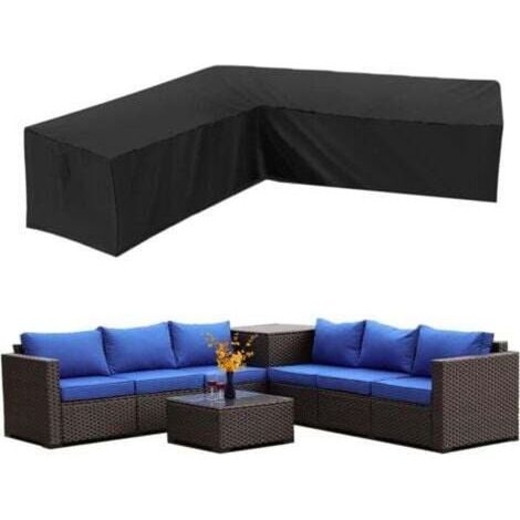 Housse Canapé d'angle Jardin Imperméable 210D Oxford Anti-Poussière Housse pour Meubles de Jardin Forme en L Couverture canapé de Coin (300×300×98cm) (1/4)
