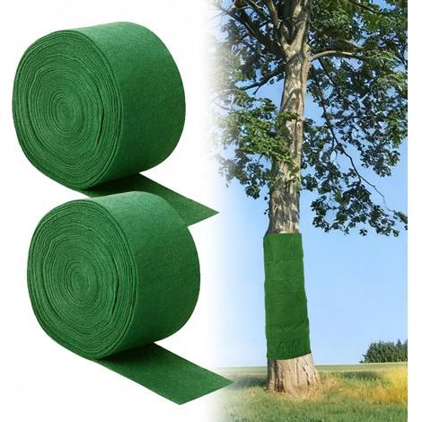 Packung mit 2 Rollen wiederverwendbarer Baumschutzfolie, 17 m x 12 cm, für Pflanzen, Frostschutz beim Umpflanzen, hält Pflanzen warm und feucht (1/5)