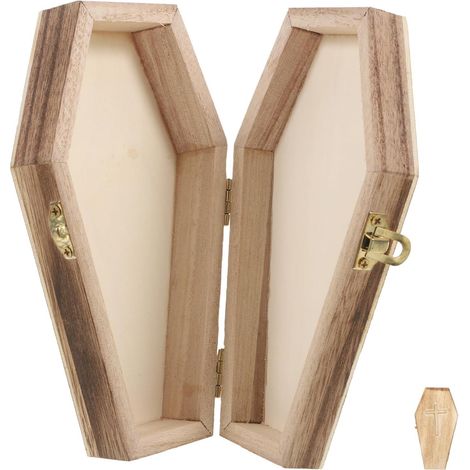 Schmuckkästchen in gotischer Sargform aus Holz, tragbar und leicht  Halloween, klassisch-schick, wiederverwendbar und farbecht, für Partys und Zuhause, Ohrringbox (1/5)