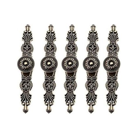 Set mit 5 Türgriffen für Schränke, Vintage-Retro-Stil, Möbelknauf, bronzefarben, für alte Retro-Möbel, Bücherregal, Kommode, Schrank, Schublade (1/5)