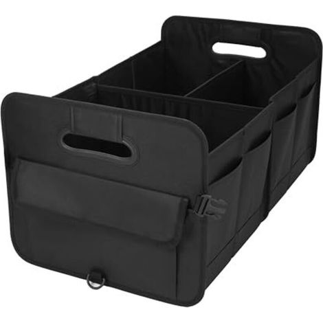 [NEVER USED] austoces Car Boot Organizer,Collapsible Durable Multi Compartments Car Storage Organiser With Adjustable Straps (Black)