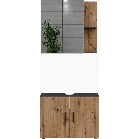 Badmöbel-Set Irma, Anthrazit/Artisan, 2 Teile, Vicco