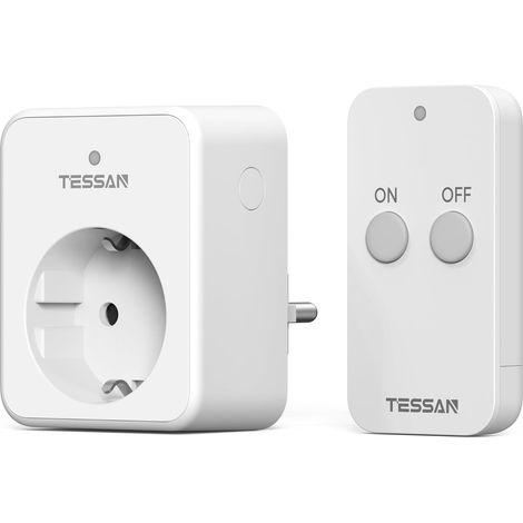 Prise Telecommande sans Fil 30,5M, 3600W Prise Connectée avec Interrupteur, Electrique avec Telecommande à Aimantation, Commandée pour Lampe et Électroménager, Blanche (1/5)