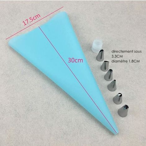Kit de décoration de gâteaux - Acier inoxydable - 8 pièces - 6 douilles - Poche pâtisserie (1/4)