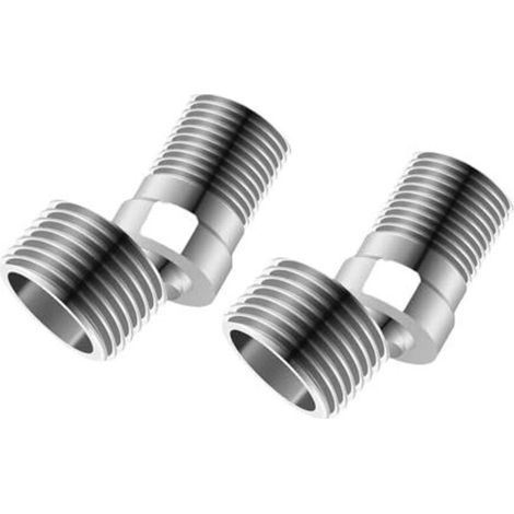 Stainless steel shower adapter, 360° adjustable, angled, bent, extended, corner joint for shower head (1/5)