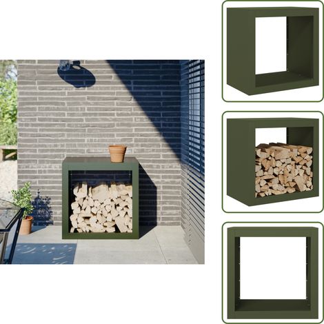 vidaXL Portant de bois de chauffage vert 60x40x60 cm acier (1/5)
