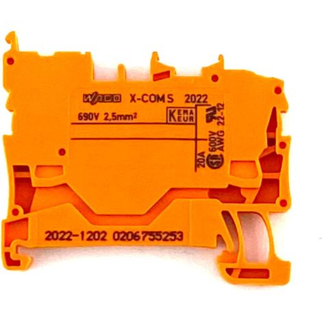Morsetto di Base Wago 2022-1202 Arancione 2.5 mm² per Guida DIN