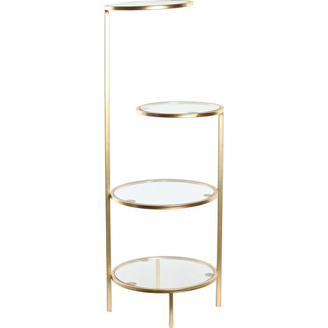 Estante Metal Cristal 32,5X30X86 Dorado