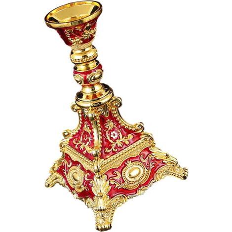 Chandelier en alliage de zinc de bougeoirs coniques-Rouge doré (1/2)
