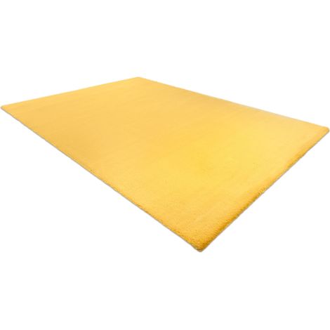 Gold Rabbit Fur Carpet BUNNY gold IMITATION OF RABBIT FUR yellow 60x100 cm