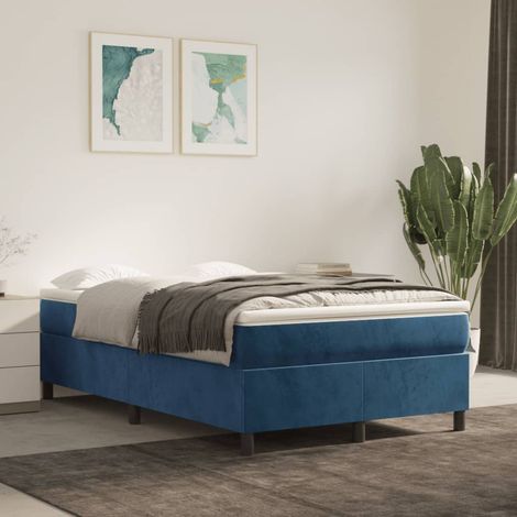 Sommier à ressorts de lit Résistant et confortable,Sommier /Support à Lattes pour Adulte Enfant Bleu foncé 120x200 cm Velours BVM46694 (1/5)