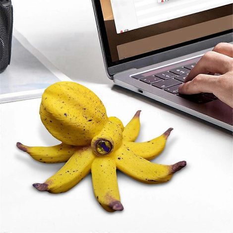 Lustige Oktopus-Statue, Bananen-Oktopus-Statue, dekorativ, niedlich, grün