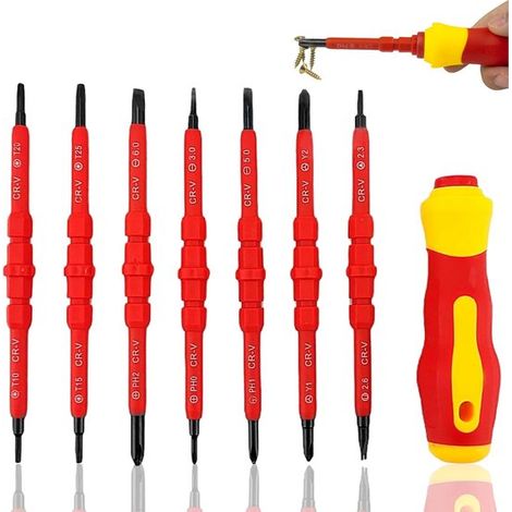Set di cacciaviti magnetici 14 in 1, set di cacciaviti isolati, multifunzionale, set di cacciaviti intercambiabili da 7 pezzi, Belle's (1/5)