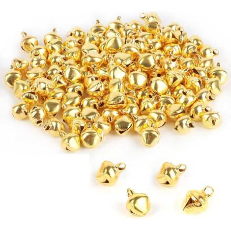 100 Stück Glöckchen, Glöckchen, Glöckchen, für Weihnachtsdekoration Zuhause Party Basteln, kreative Freizeit mit Aufbewahrungsbox in 5 Farben, Weihnachtsdekoration Zuhause Party Basteln (1/5)