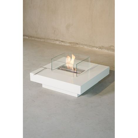 Cheminée bioéthanol CARRE table basse (1/4)