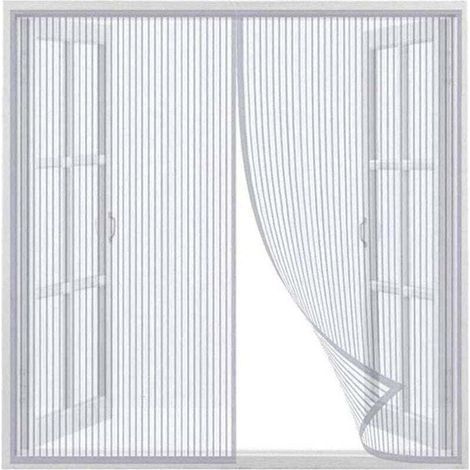 Tenda antizanzare magnetica per finestra e porta, traspirante, colore bianco, dimensioni 120 x 150 cm (1/4)