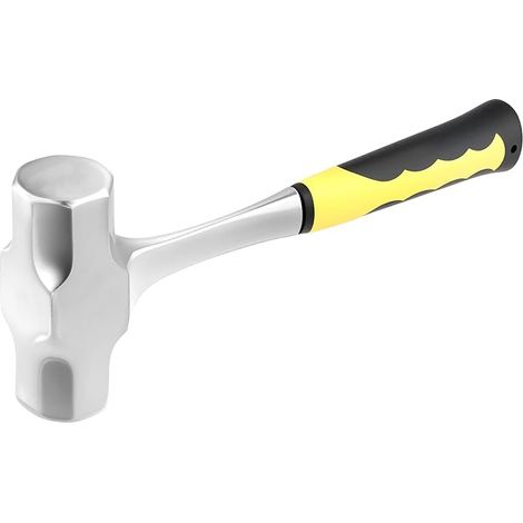 2kg Octagonal Hammer with Fiberglass Handle, Gardening Hammer Camping Hammer for Stone Working, High Carbon Steel (1/5)