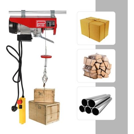 100kg Electric Pulley Crane Scaffold Hoist Winch Workshop Garage Cable Lift (1/5)