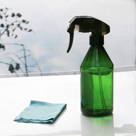 Sprühflasche, Pflanzensprühflasche, zum Besprühen von Pflanzen, feiner Sprühnebel, Reinigungslösungen, Gartenarbeit, drinnen, draußen (grün 10 oz (1/5)