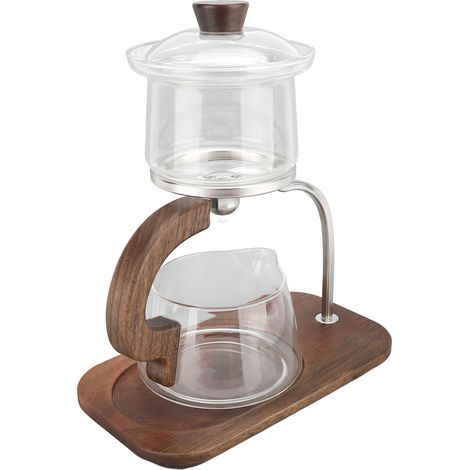 Ensemble de théière paresseux, Pot Kungfu en verre transparent pour écoulement d'eau magnétique (1/5)