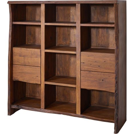 Bücherregal Akazie 142x45x147 braun lackiert PURE ACACIA 212