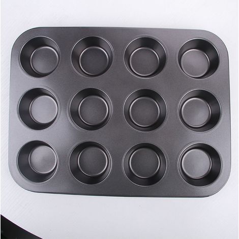 Cupcake-Form mit Antihaftbeschichtung (PTFE), rund, 12 Mulden, Kuchenform für die heimische Küche (1/5)