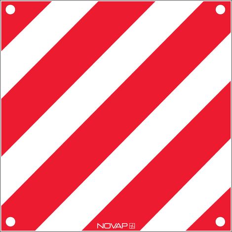Panneau de signalisation avec œillet - Standard 480x480mm - hachuré rouge/blanc - 3340846 (1/2)