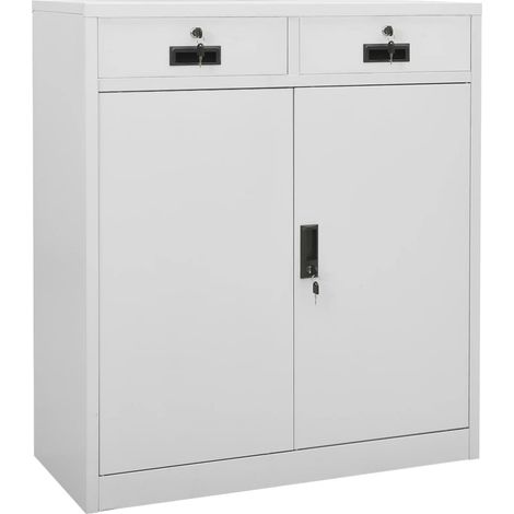 vidaXL Armadio per Ufficio Grigio Chiaro 90x40x102 cm in Acciaio (1/5)