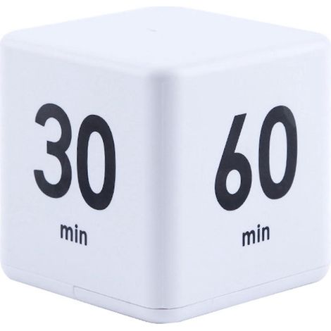 Würfeltimer mit Zeitmanagement- und Countdown-Funktion, Schwerkraftsensor, Klapptimer, 6,6 cm (2,6 Zoll), Kinderzeit – Weiß