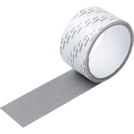 1 Rouleau Ruban de réparation moustiquaire, maille fine auto-adhésive, polyuréthane noir 5cmx2m pour fenêtre porte (1/5)