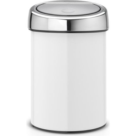 Brabantia 364488 papelera 3 L Alrededor Plástico, Acero inoxidable Metálico, Blanco (1/4)