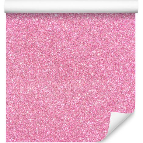 Papier peint à paillettes rose poudré en haut, rose poudré en bas, 50 x 1000 cm (1/5)