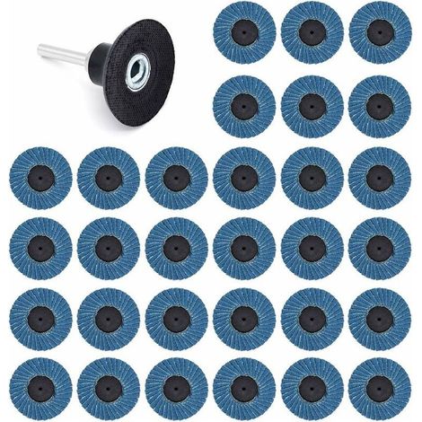 Disque à lamelles 50mm – Lot de 31 disques abrasifs 40/60/80 Grit – Pour meuleuse – Ponçage acier inoxydable et aluminium – (1/5)