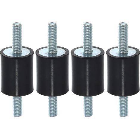 Support Isolateur Anti Vibrations M6 - 4 Pièces - Caoutchouc Et Métal - Réduction Bruit - Pour Moteurs Et Pompes - Noir (1/5)