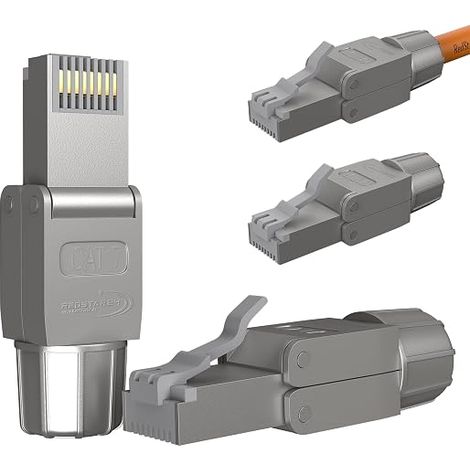 Connecteur RJ45 Sans Outil CAT7 – Fiche RJ45 Mâle pour Câbles Réseau AWG 22-24 – CAT7/CAT6a Ethernet – Blindé – Montage sur Site LSA – 10 Gbps (1/5)