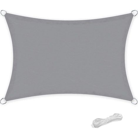Ineasicer Voile d'ombrage, imperméable rectangulaire 2 x 3 mètres pour Jardin & terrasse,95% Une Protection des Rayons UV, Gris (1/5)