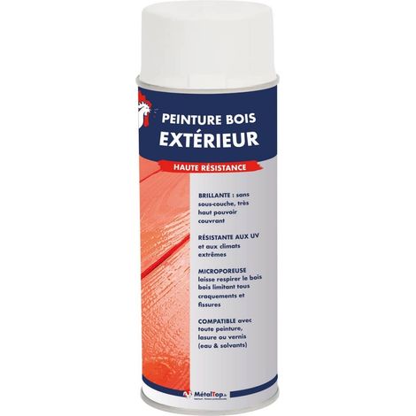Peinture Bois Exterieur - Aluminium gris - RAL 9007 - Bombe 400 ml - Métaltop