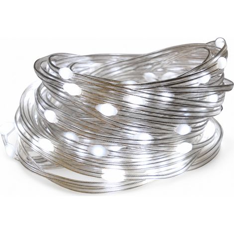 Guirlande LED Blanche 400 LED Solaire Rechargeable avec Télécommande, Décoration Extérieure Étanche, 19 Modes (1/5)