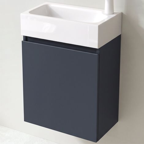 Mai & Mai Ensemble de Meuble de Salle de Bain Meuble sous Lavabo Suspendu Anthracite Mat 46x26x63cm avec Vasque PS02