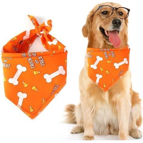 Bandanas d'halloween pour chien, collier pour animaux de compagnie, écharpe, foulard, bavoirs lavables pour chat (1/4)